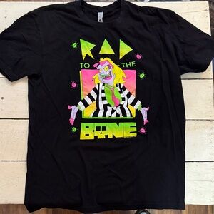 Next Level Apparel Black Tee with Neon Cartoon Graphic
